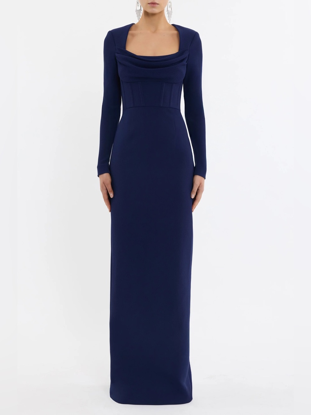 Rebecca Vallance Navy Long Sleeve Maxi Dress